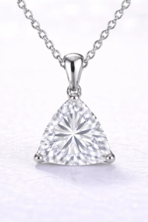2ct Triangular Cut Lab Grown Diamond Pendant in 14k White Gold