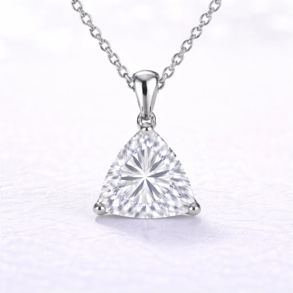 2ct Triangular Cut Lab Grown Diamond Pendant in 14k White Gold