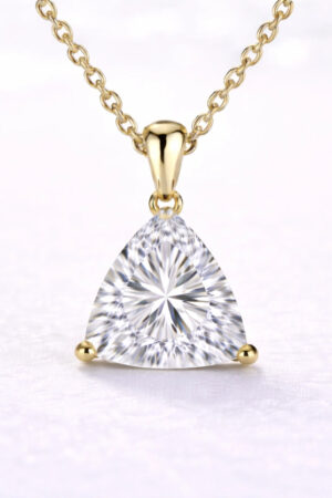 2ct Triangular Cut Lab Diamond Pendant in 14k Yellow Gold