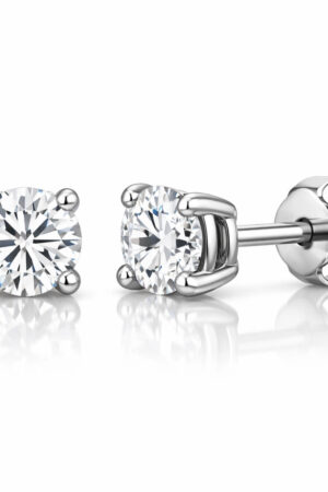 14K White Gold 4-Prong Lab Diamond Stud Earrings (1/4 ct. tw.)