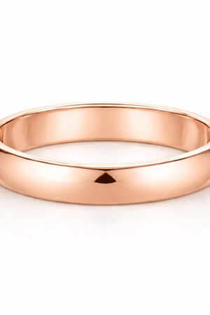 High Polished 14k Rose Gold Classic Wedding Band
