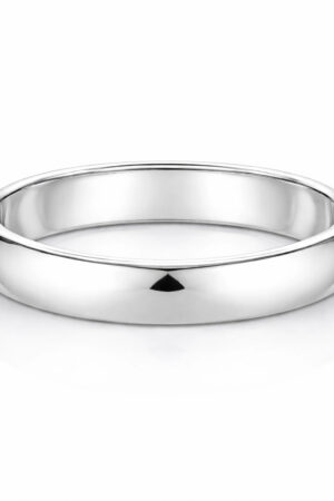 High Polished 14k White Gold Classic Wedding Band