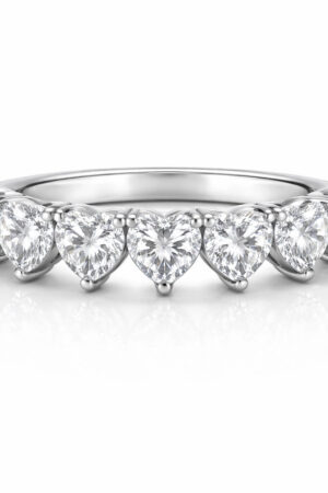 Heart Shape Diamond Seven Stone Band White Gold
