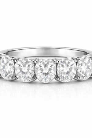 Oval Diamond Seven Stone Band Rose Gold