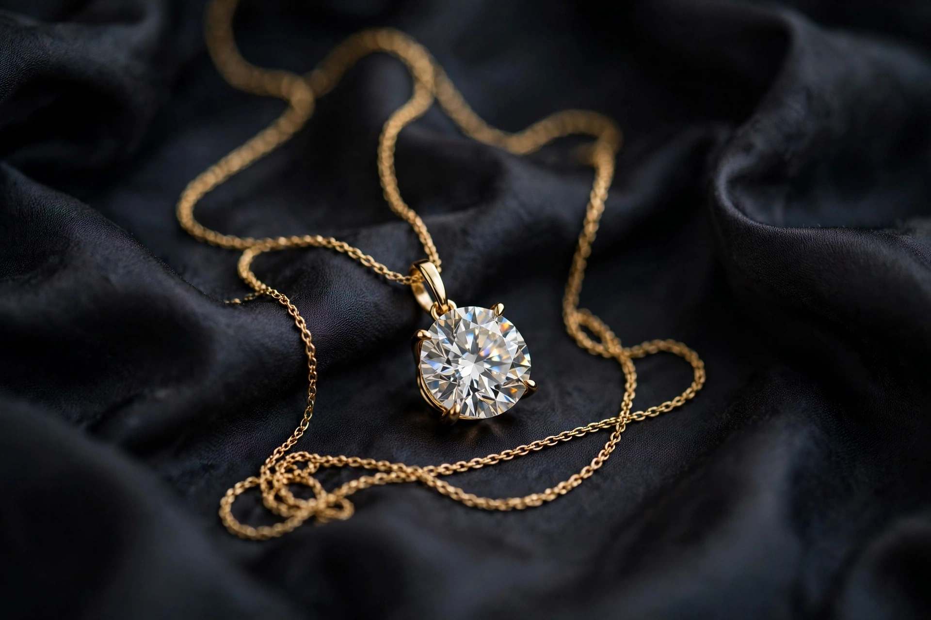 Lab grown diamond solitaire pendant necklace