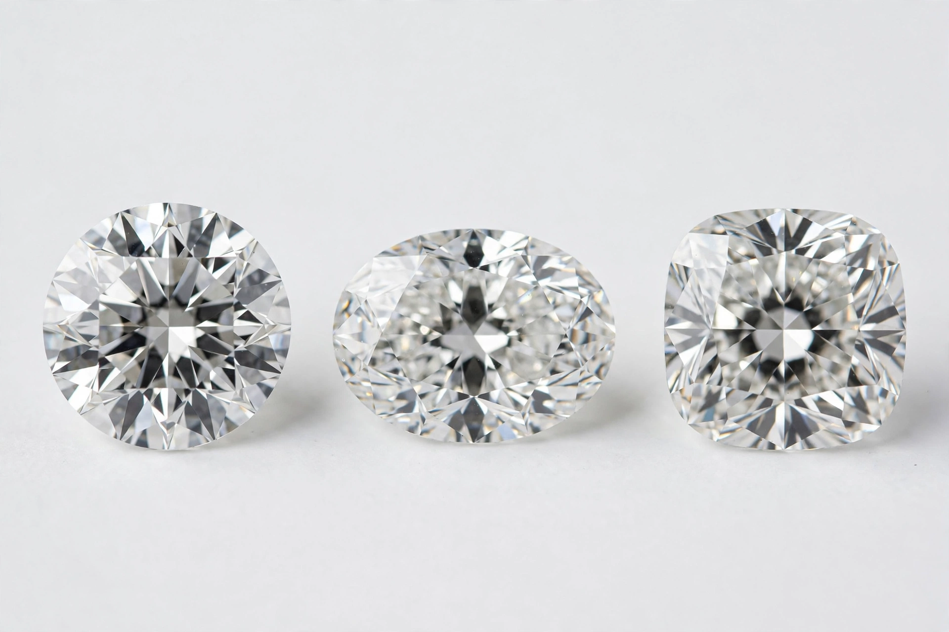 Round oval cushion lab grown diamond shapes