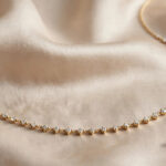 Gold lab-grown diamond necklace on silk — I Love Jewelry